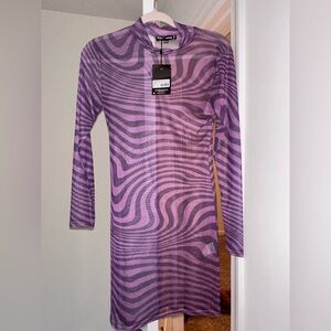 Missguided Purple Mesh Dress